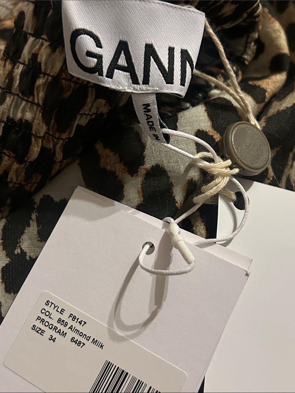 GANNI Leopard-print TENCEL™-blend voile midi dress Original Price $445 - Picture 12 of 16